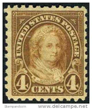 US #585 Mint Hinged 4c Martha Washington Perf 10 From 1925 - Unused Stamps