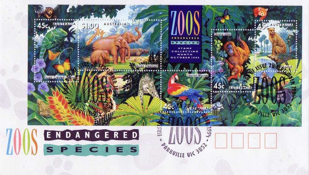 Australia 1994 Zoos Souvenir Sheet FDC - FDC