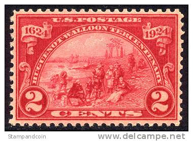 US #615 XF Mint Never Hinged 2c Huguenot-Walloon Issue From 1924 - Neufs