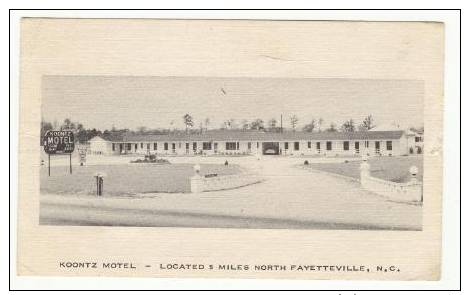 Koontz Motel, Located 5 Miles North Fayetteville, North Carolina, PU-1954 - Fayetteville