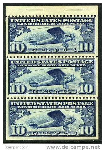 US C10a XF Mint Hinged Airmail Booklet Pane From 1927 - 1b. 1918-1940 Ongebruikt