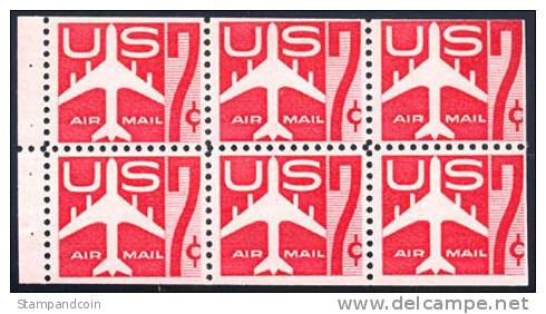 US C60a Mint Never Hinged 7c Airmail Booklet Pane From 1960 - 2b. 1941-1960 Ongebruikt