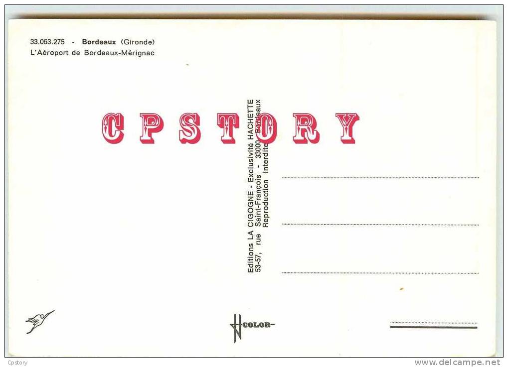 AIRPORT - AEROPORT De BORDEAUX MERIGNAC - Aérodrome - Avion - Aviation - Dos Scané - Aerodrome