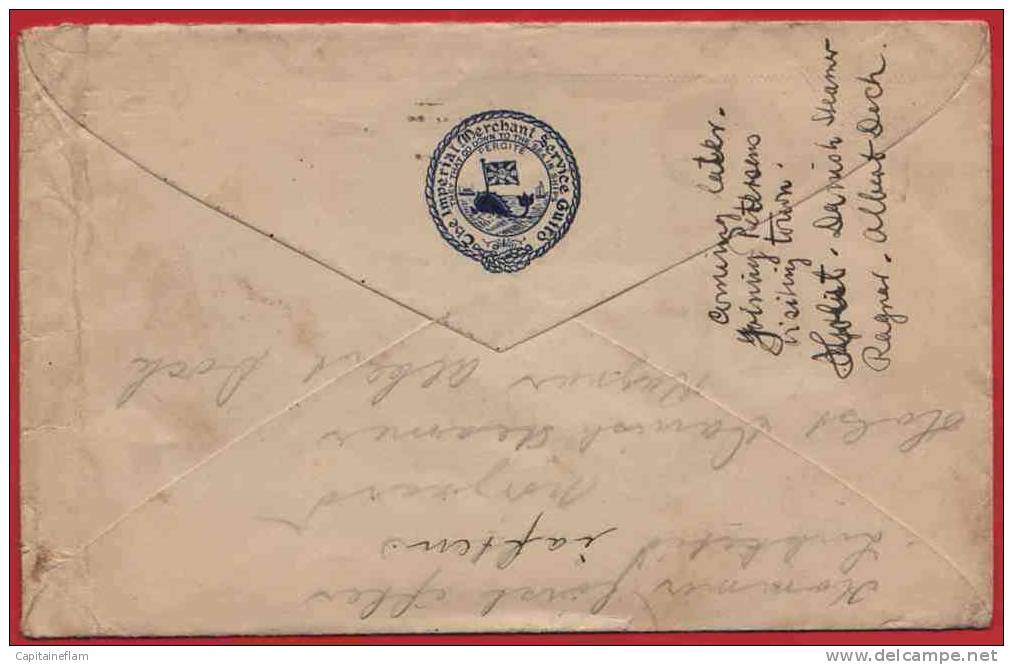 1912 Advertising Postal Stationery Entier Postal Dolphin Boat Imperial Merchant Service Guild - Dolphins