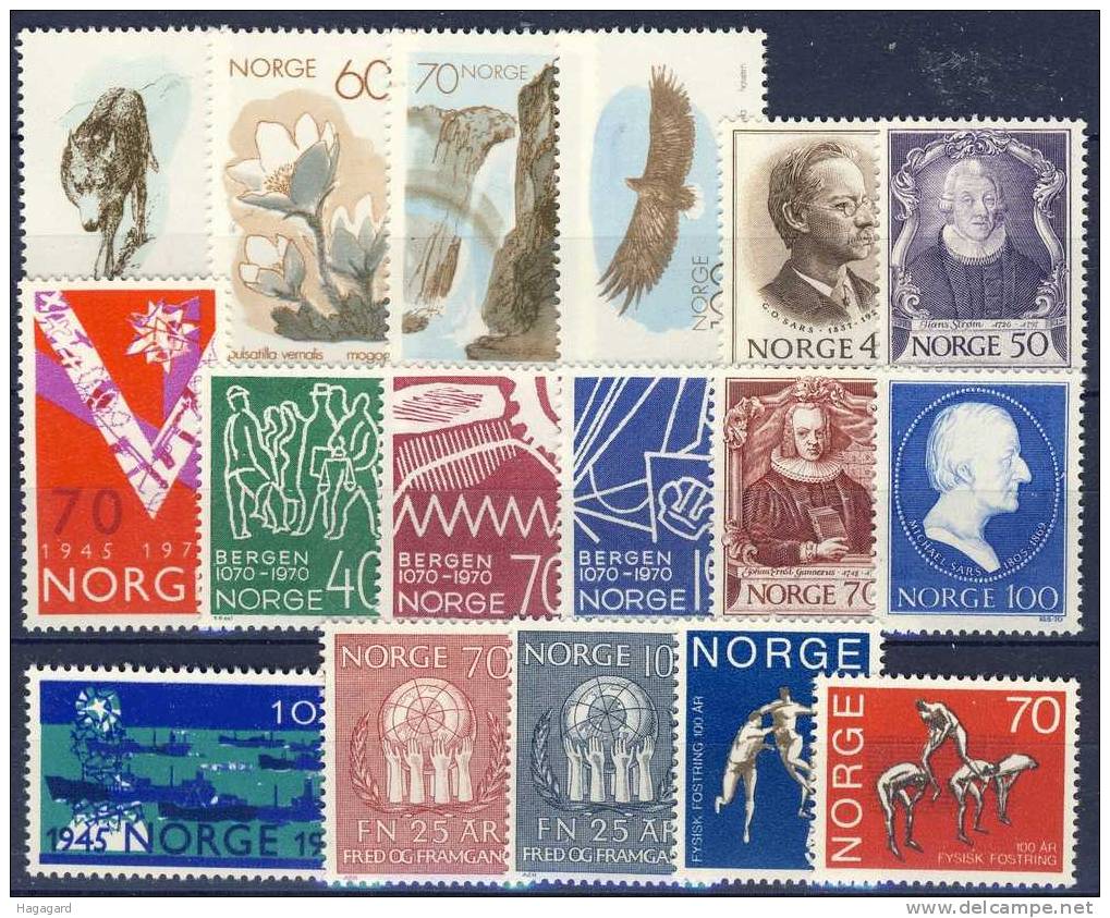 Norway 1970. 6 Sets. MNH(**) - Unused Stamps
