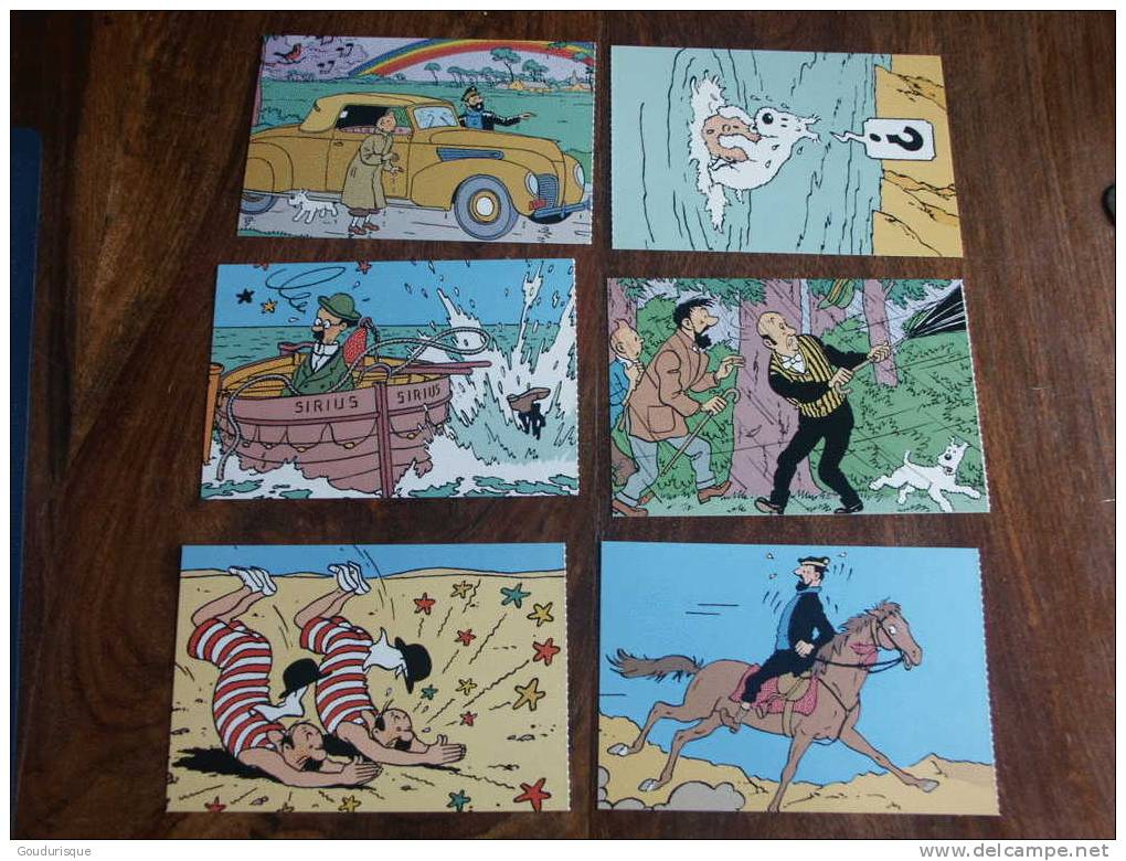 TINTIN  SERIE DE 6 CARTES POSTALES POUR Q8 LE LOMBARD HERGE - Tintin