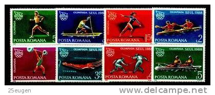 ROMANIA 1988 MICHEL NO 4475-4482  MNH - Summer 1988: Seoul