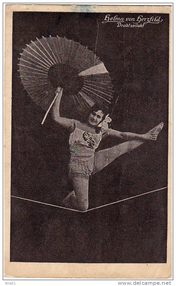 AK ZIRKUS CIRCUS HELMA Von HERZFELD DRAHTSEILAKT  BIG FORMAT  OLD POSTCARD - Zirkus