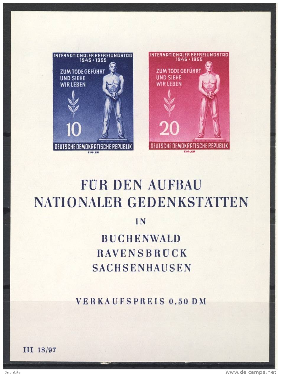 1955 Germany (Democratic Republic) Intern. Liberty Day Souvenir Sheet VF MNH - Other & Unclassified