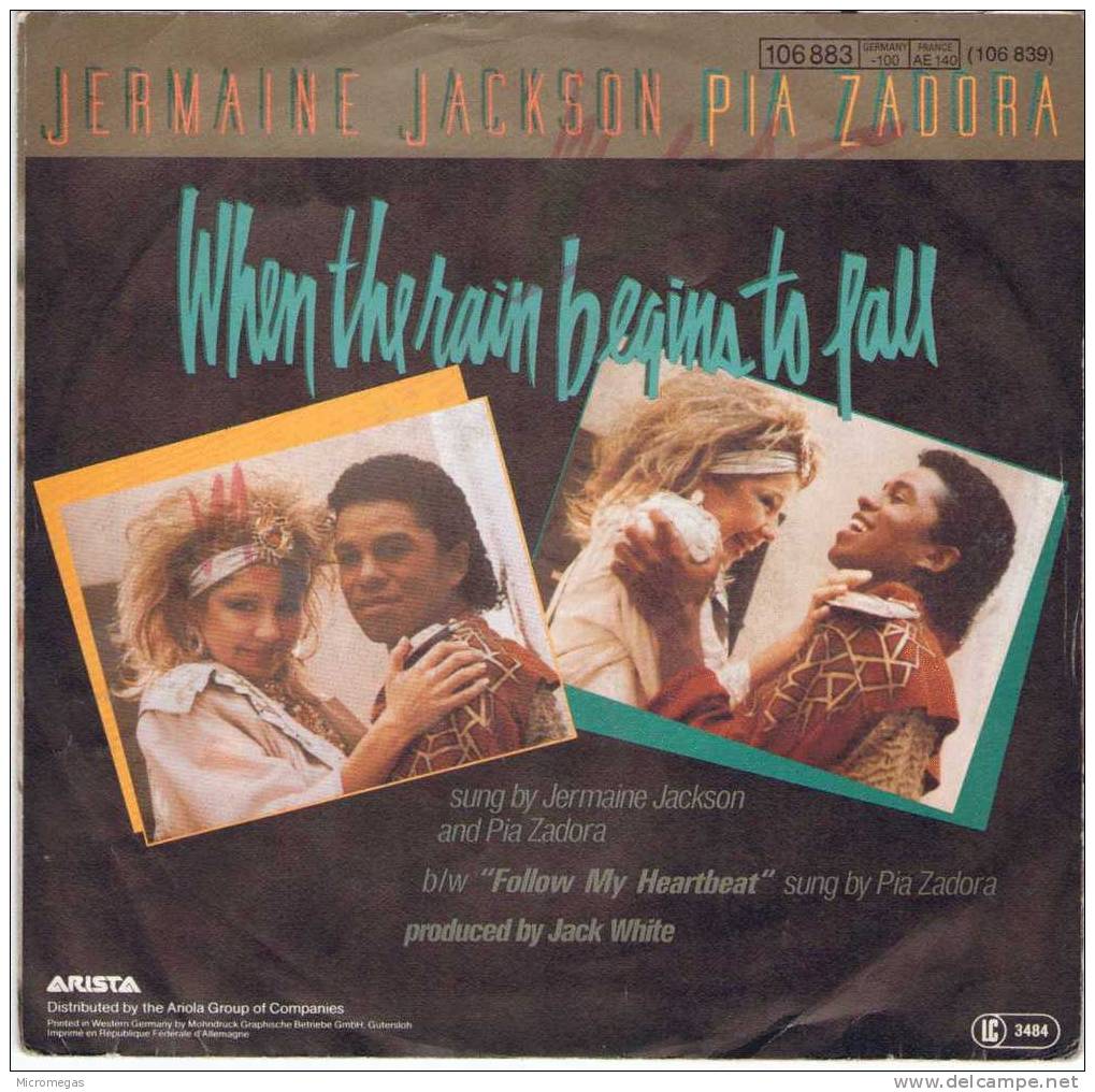 45T - Jermaine Jackson - Pia Zadora - When The Rain Begins To Fall - Soul - R&B