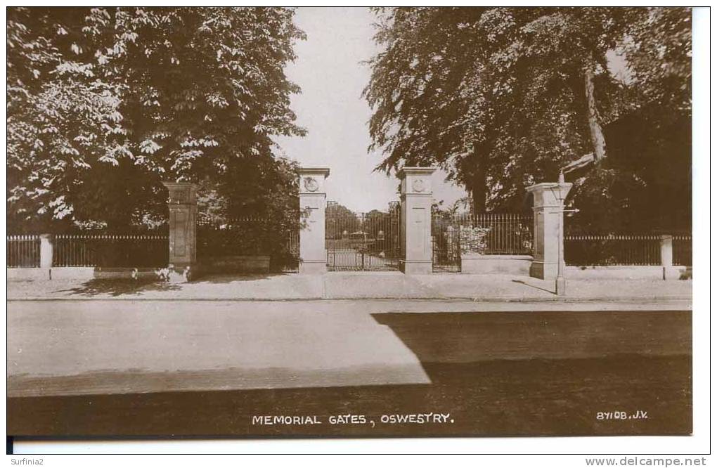 SHROPS - OSWESTRY - MEMORIAL GATES RP  Sh64 - Shropshire