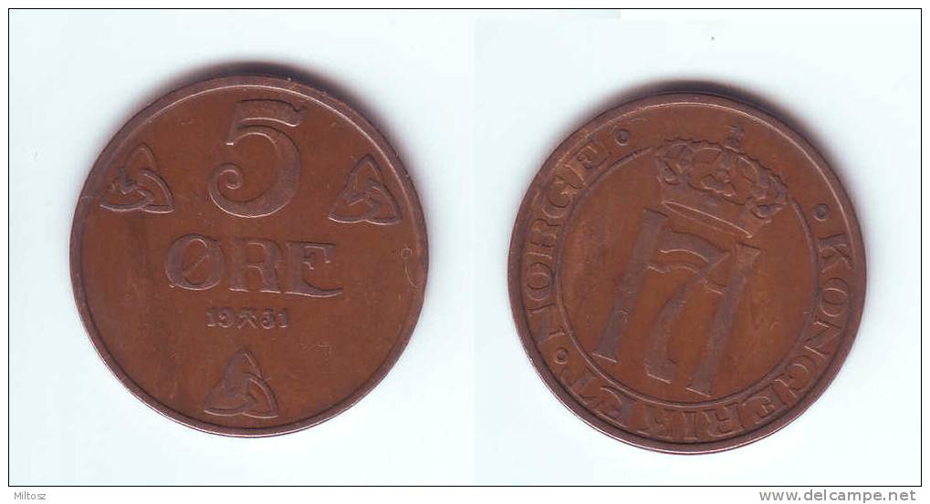 Norway 5 Ore 1931 - Norvège