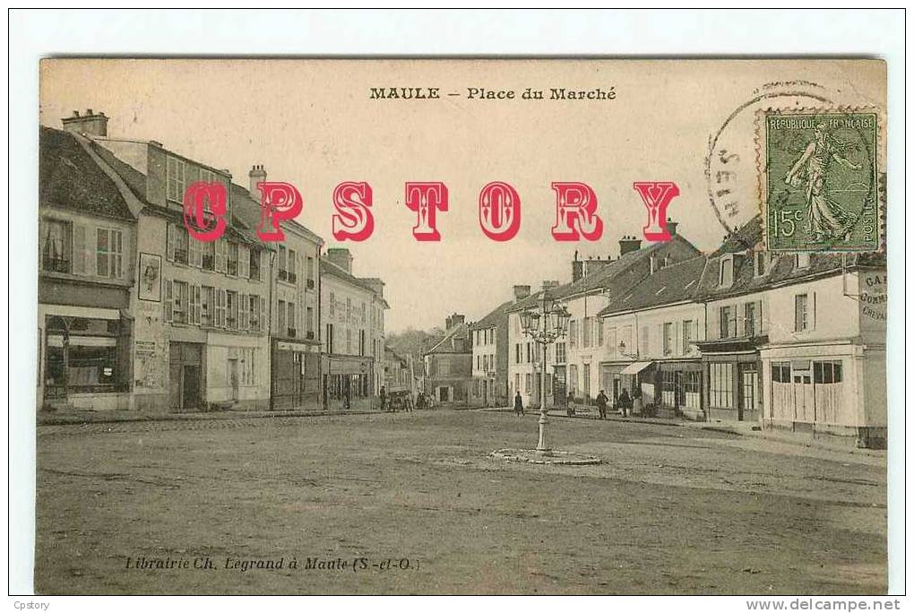 78 - MAULE - Place Du Marché - Publicité LU - Dos Scané - Maule