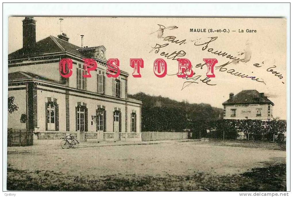 VISUEL RARE & INEDIT - 78 - MAULE - La Gare - Dos Scané - Dos Scané - Maule