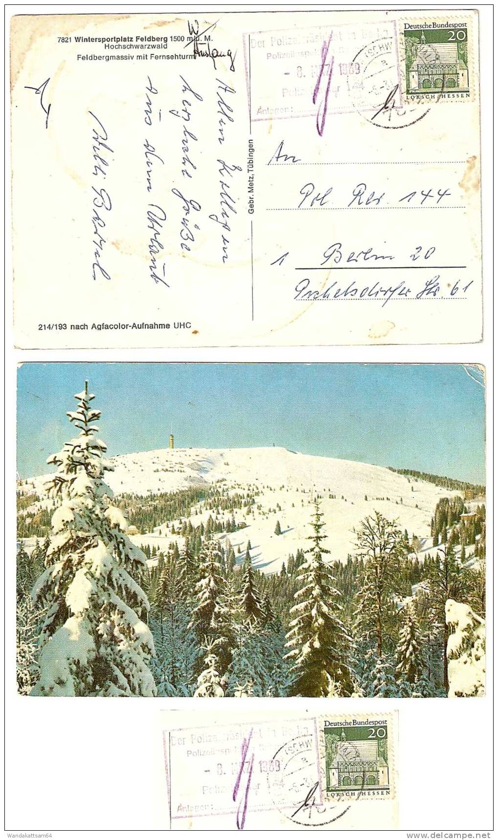 AK 214193 7821 Wintersportplatz Feldberg 1500 M ü. M. Hochschwarzwald Feldbergmassiv Mit Fernsehturm Mit Schnee -6.3.69 - Feldberg