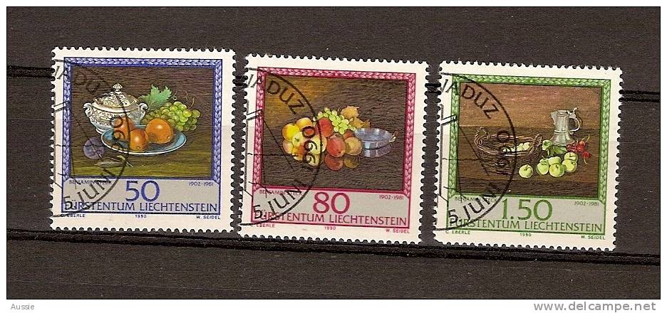 Liechtenstein 1990 Yvertn° 931-33 (°) Used  Tableaux Schilderijen Cote 5 Euro - Usados