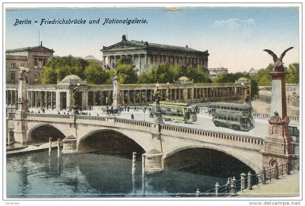 Deutschland,DEUTSCHES,ALLEMAGNE,BERLIN,FRIEDRICHSBRUCKE UND NATIONALGALERIE,pont,bus,rare - Friedrichshain