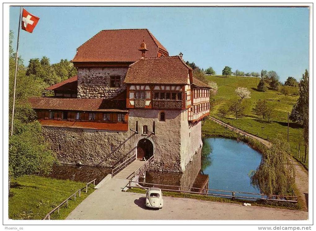 SWITZERLAND - Amriswil, Sight On The Castle Hagenwil, Old Car VW Buba - Amriswil