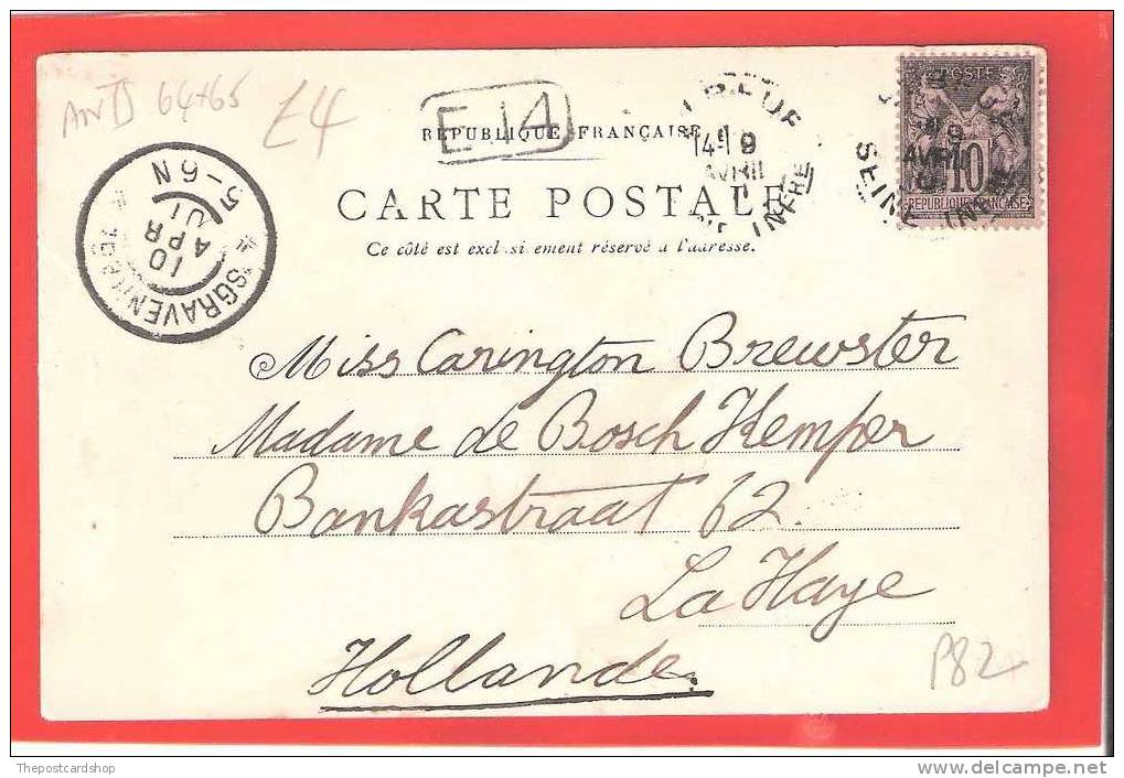 CPA 76 ELBEUF LE PONT-NEUFE MILET RUE DE LA BARRIERE DOS NON DIVISE + STAMP POSTMARK - Elbeuf