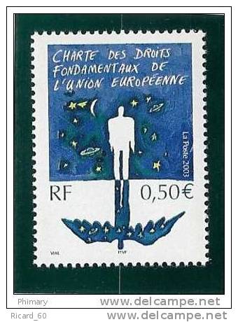 Timbre(s) Neuf(s)** De France,charte Des Droits Fondamentaux De L'union Européenne,n°3555, 2003 - Neufs