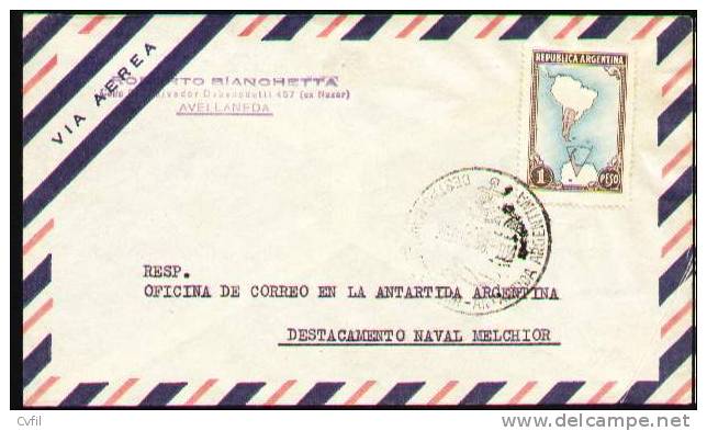 ARGENTINA 1958 - ANTARCTIC COVER: MELCHIOR NAVAL BASE - Lettres & Documents