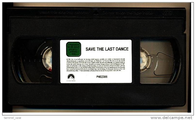 VHS Video Film ,   Save The Last Dance  -  Mit Julia Stiles , Sean Patrick Thomas - Romantic