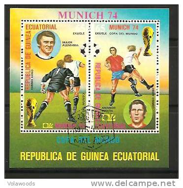 Guinea Equatoriale -  Foglietto Usato: Coppa Del Mondo Germania Ovest 74 - 1974 – Westdeutschland