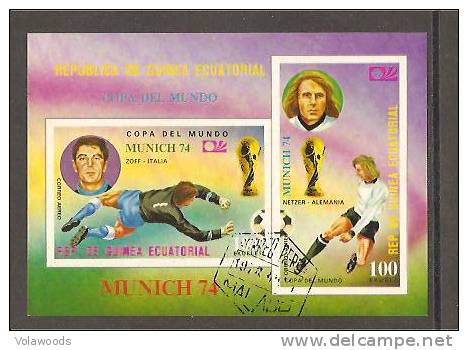 Guinea Equatoriale -  Foglietto Usato: Coppa Del Mondo Germania Ovest 74 - 1974 – Alemania Occidental