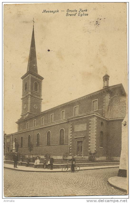 Maeseyck Grand Eglise Groote Kerk  Huis Graux Roex Timbrée 1927 - Maaseik