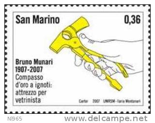 REPUBBLICA DI SAN MARINO - ANNO 2007 - NASCITA BRUNO MUNARI -  ** MNH - Nuovi