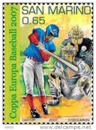 REPUBBLICA DI SAN MARINO - ANNO 2007 - Coppa Europa Baseball -  ** MNH - Unused Stamps