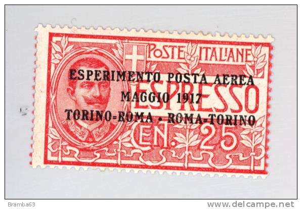 1917 ESPERIMENTO DI POSTA AEREA Maggio 1917 Torino.Roma-Roma.Torino - PER FILATELICI (Max) - Posta Aerea