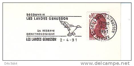 1991 France 85 Les Landes Genusson Reserve Canard Oie Ornithologie Birds Duck Goose Ornithology Anatra Oca Pato Ganso - Afstempelingen & Vlagstempels