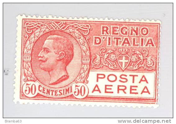 1926/28 POSTA AEREA Tipo Leoni - Vittorio Emanuele III - C.50 Rosso - Nuovo - PER FILATELICI (Max) - Luftpost