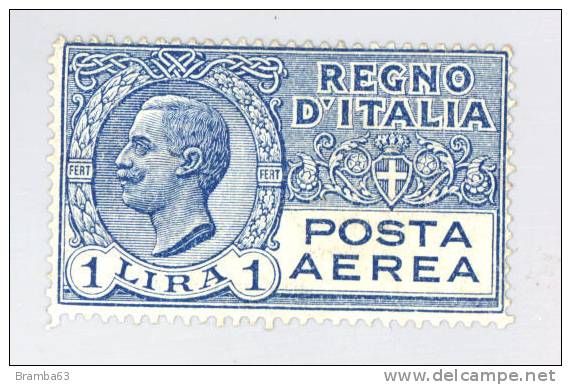 1926/28 POSTA AEREA Tipo Leoni - Vittorio Emanuele III - L. 1 Azzurro - Nuovo - PER FILATELICI (Max) - Airmail