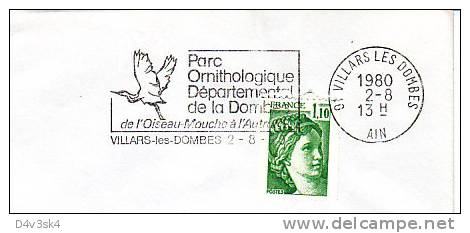1980 France 01 Dombes Ornithologie Grue Egret Heron Crane Birds Ornithology Airone Gru Grúa Garza - Oblitérations & Flammes