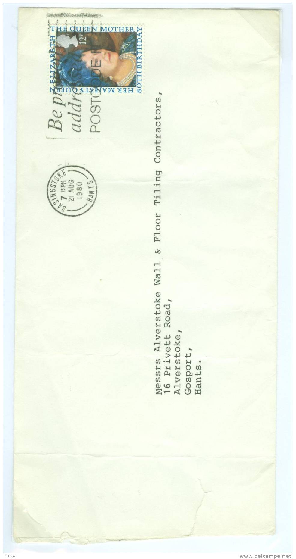 1980 SG 1129 ENVELOPPE BASINGSTOKE  - STAMP 80 BIRTHDAY QUEEN MOTHER - Unclassified