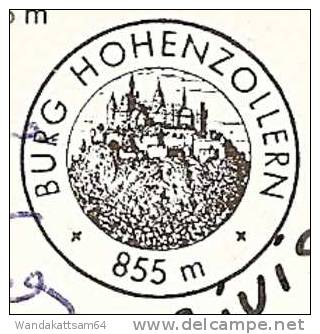 AK 7450 Burg Hohenzollern 855 M Stempelabschlag Sehr Schwach 72666 Mehr Nicht Erkennbar Nach 74889 Sinsheim Mit 1 X 80 P - Hechingen