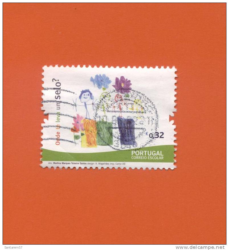 Timbre Oblitéré Used Stamp Selo Carimbado Sello Estampado Onde Te Leva Um Selo ? 0,32€ PORTUGAL 2009 - Usado