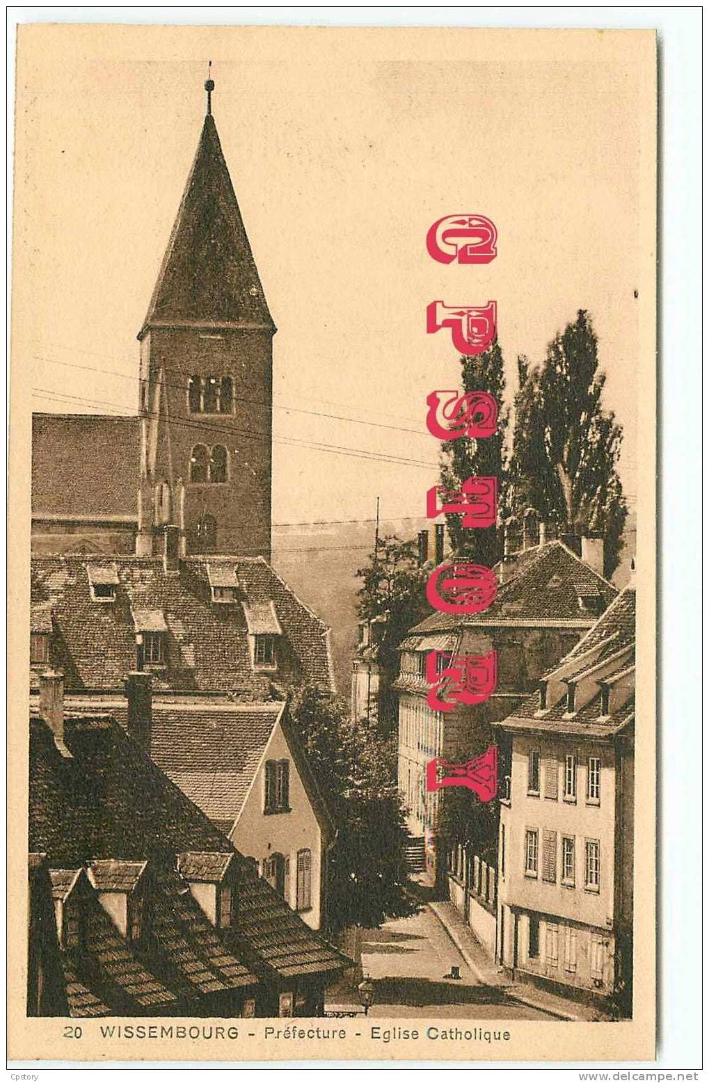 67 - WISSEMBOURG - Préfecture Et Eglise Catholique - Dos Scané - Wissembourg