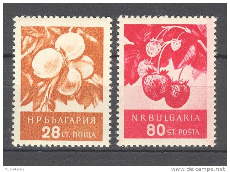 Bulgaria 1956 Mi. 992-93 Fruits Früchte Peaches Strawberries Pfirsiche Erdbeeren MNH** - Neufs