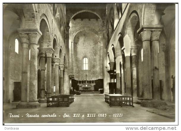 Trani (Barletta): Navata Centrale. Cartolina B/n Anni ´50. - Trani