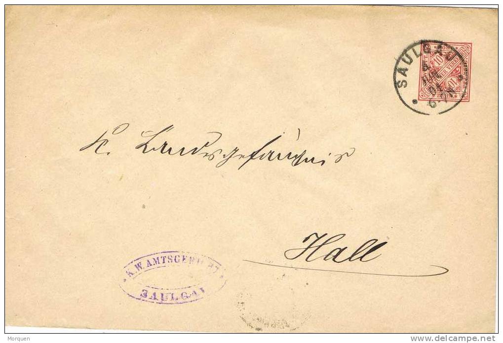 Carta  Entero Postal Oficial SAULGAU (Wurttemberg) 1901. Service - Entiers Postaux