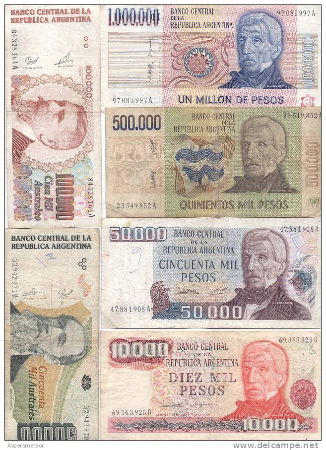 30 BILLETES DE LA REPUBLICA ARGENTINA DIFERENTES - SOLD AS IS LOTE LOT - Argentina