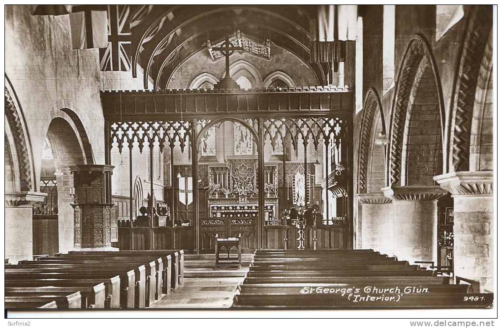 SHROPS - CLUN - ST GEORGES CHURCH INTERIOR RP   Sh90 - Shropshire