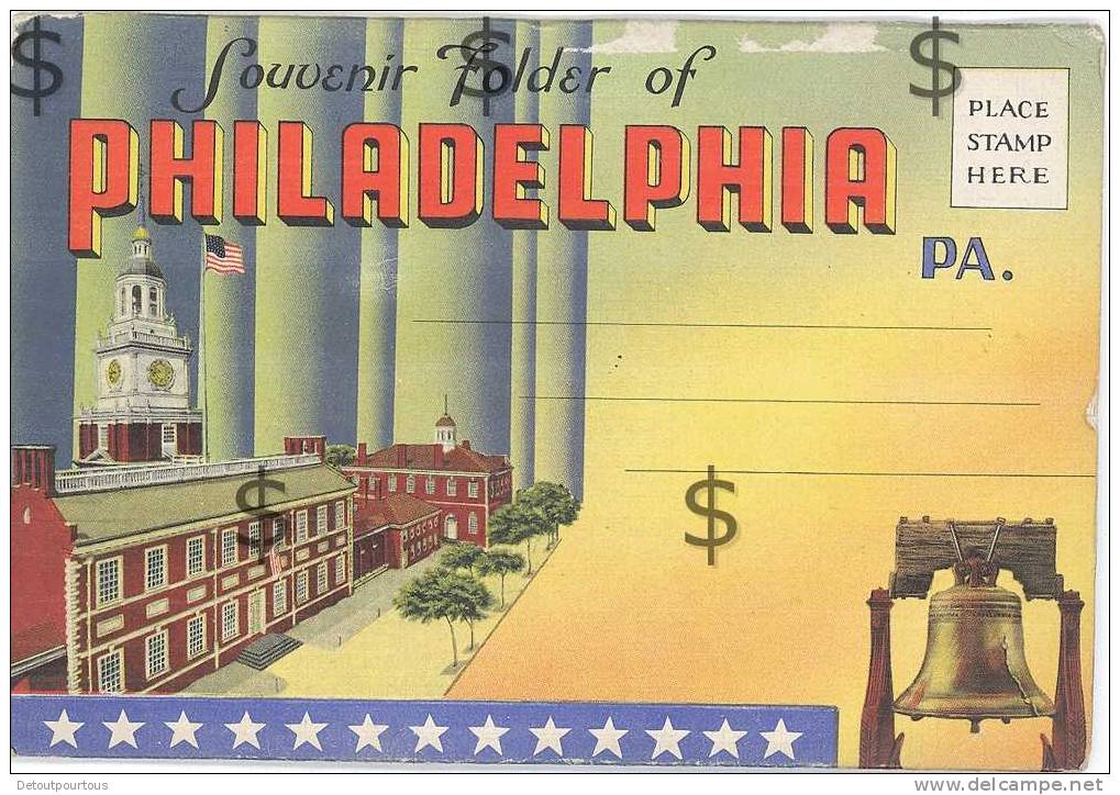 PHILADELPHIA Pennsylvania : Souvenir Folder Of 18 Pictures Postcard Sized  Station Post Office Stadium ... - Philadelphia