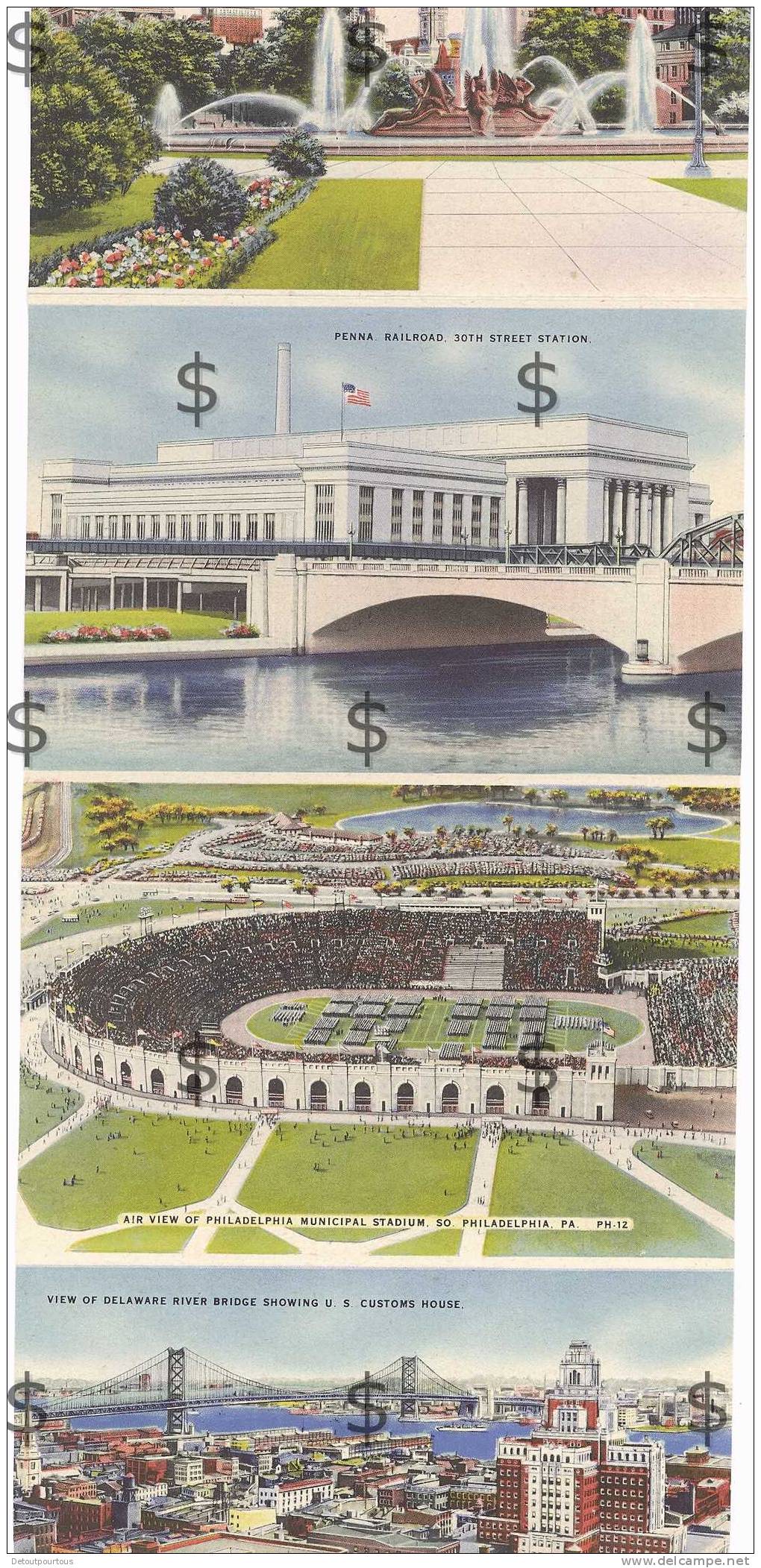 PHILADELPHIA Pennsylvania : Souvenir Folder Of 18 Pictures Postcard Sized  Station Post Office Stadium ... - Philadelphia