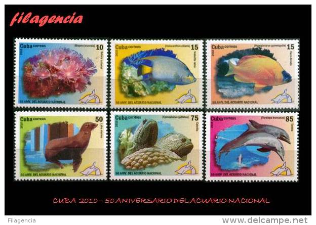 AMERICA. CUBA MINT. 2010 50 ANIVERSARIO DEL ACUARIO NACIONAL. FAUNA MARINA. PECES - Ungebraucht