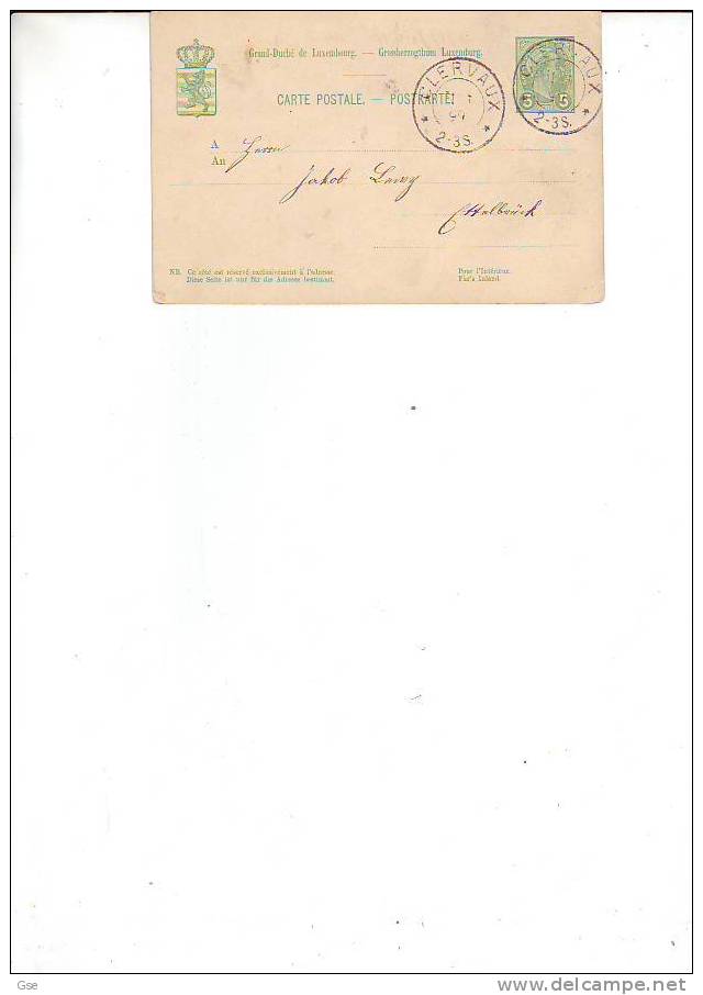 LUSSEMBURGO 1899 - CP Viaggiata - Stamped Stationery