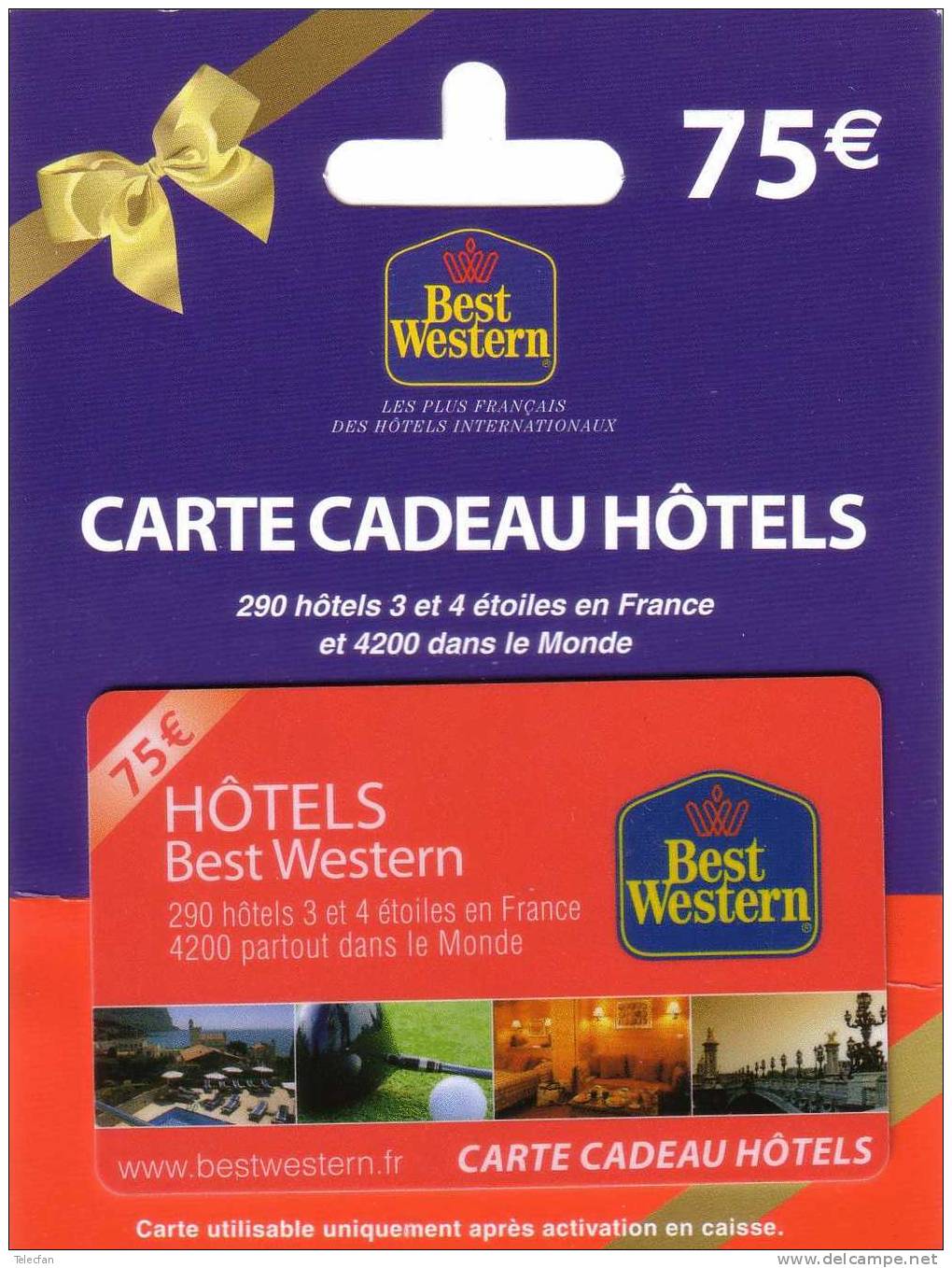 CARTE CADEAU HOTELS BEST WESTERN ROUGE 75€ NEUVE DANS ENCART ORIGINE MINT IN FOLDER ORIGINAL - Cadeaubonnen En Spaarkaarten